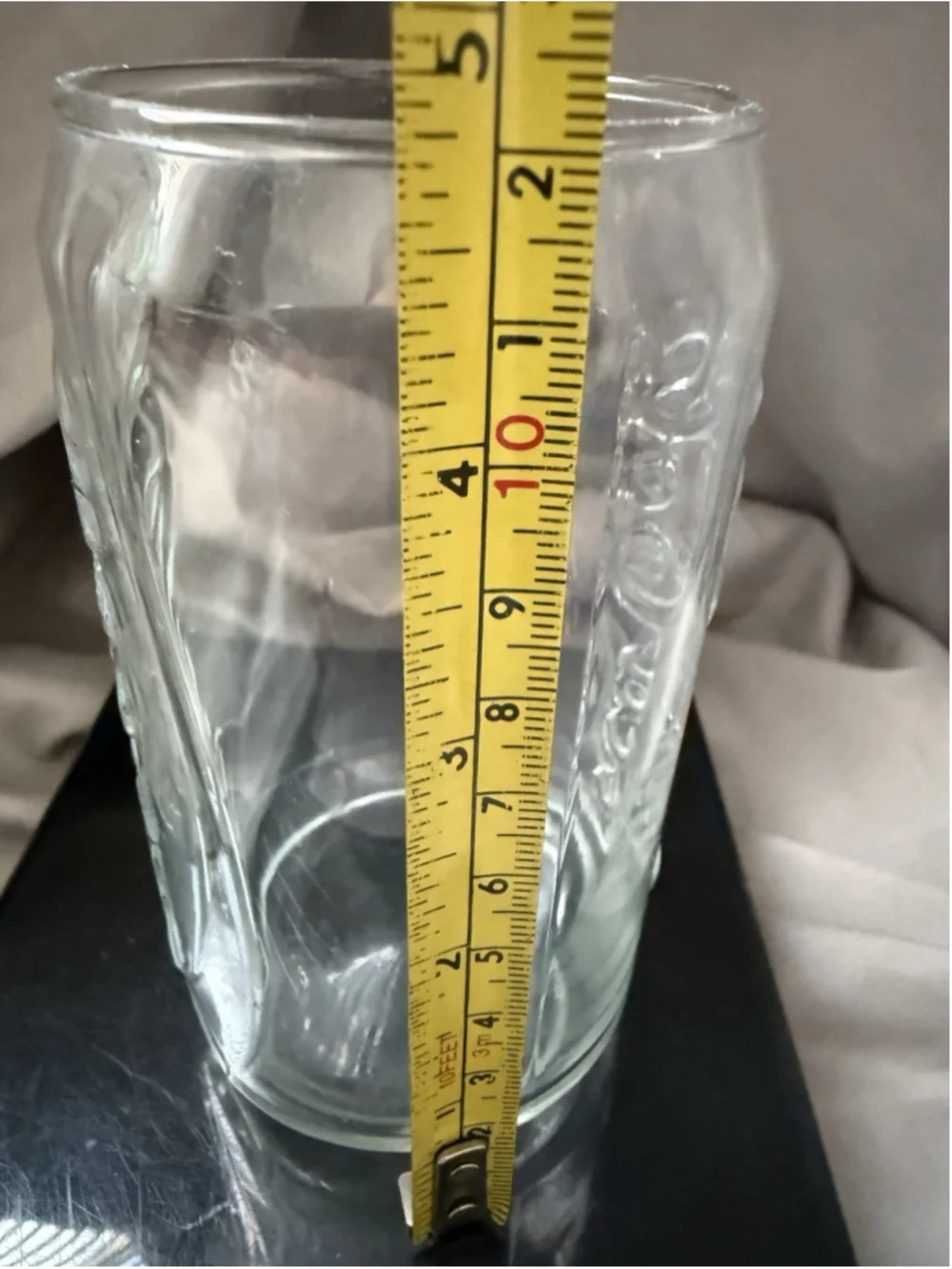 Coca-Cola Coke Can Shaped clear Glass Vintage Soda Drinking Cup